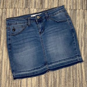 Kancan Fringe Denim Skirt Size 5 or 26in